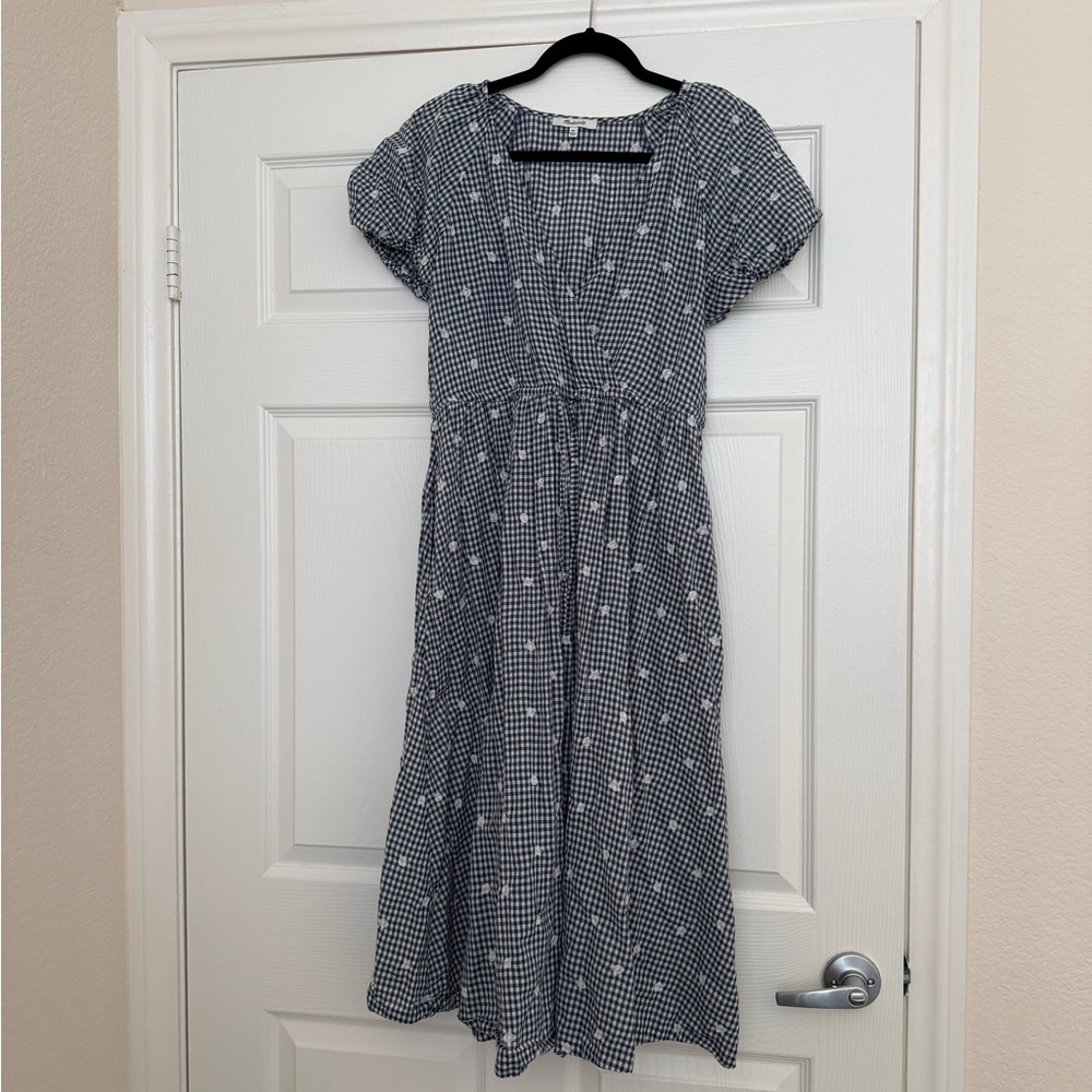 Madewell Blue Checkered Dress